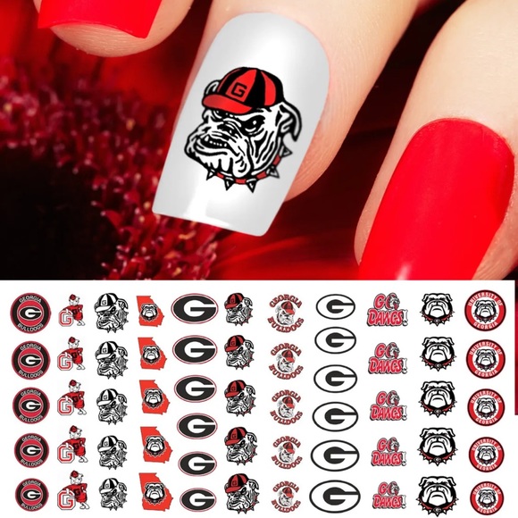Georgia Bulldogs College Nail Decals - Picture 1 of 4